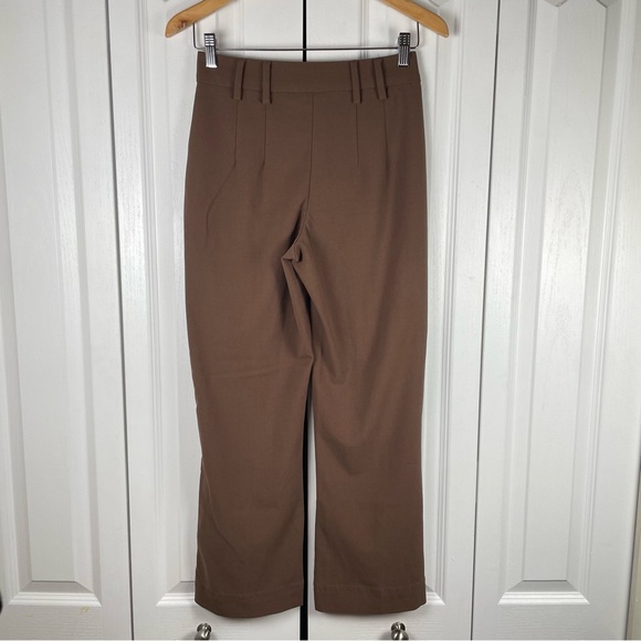 Bershka Slouchy Dad Tailored Pants Womens 4 Brown Straight Leg Career Academia - Picture 7 of 15